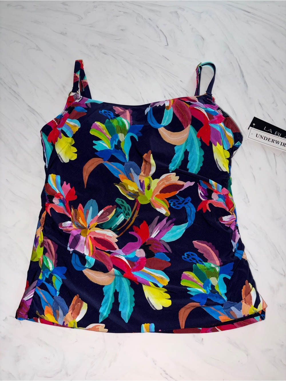 La blanca floral print tankini top swim 10 underwire new nwt by the sea